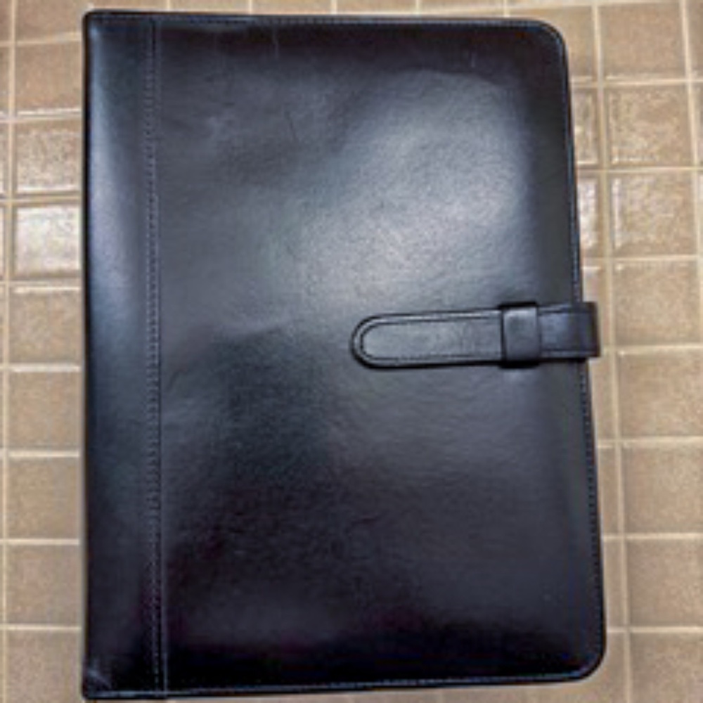 Unisex Coach Black Leather Home Office Planner